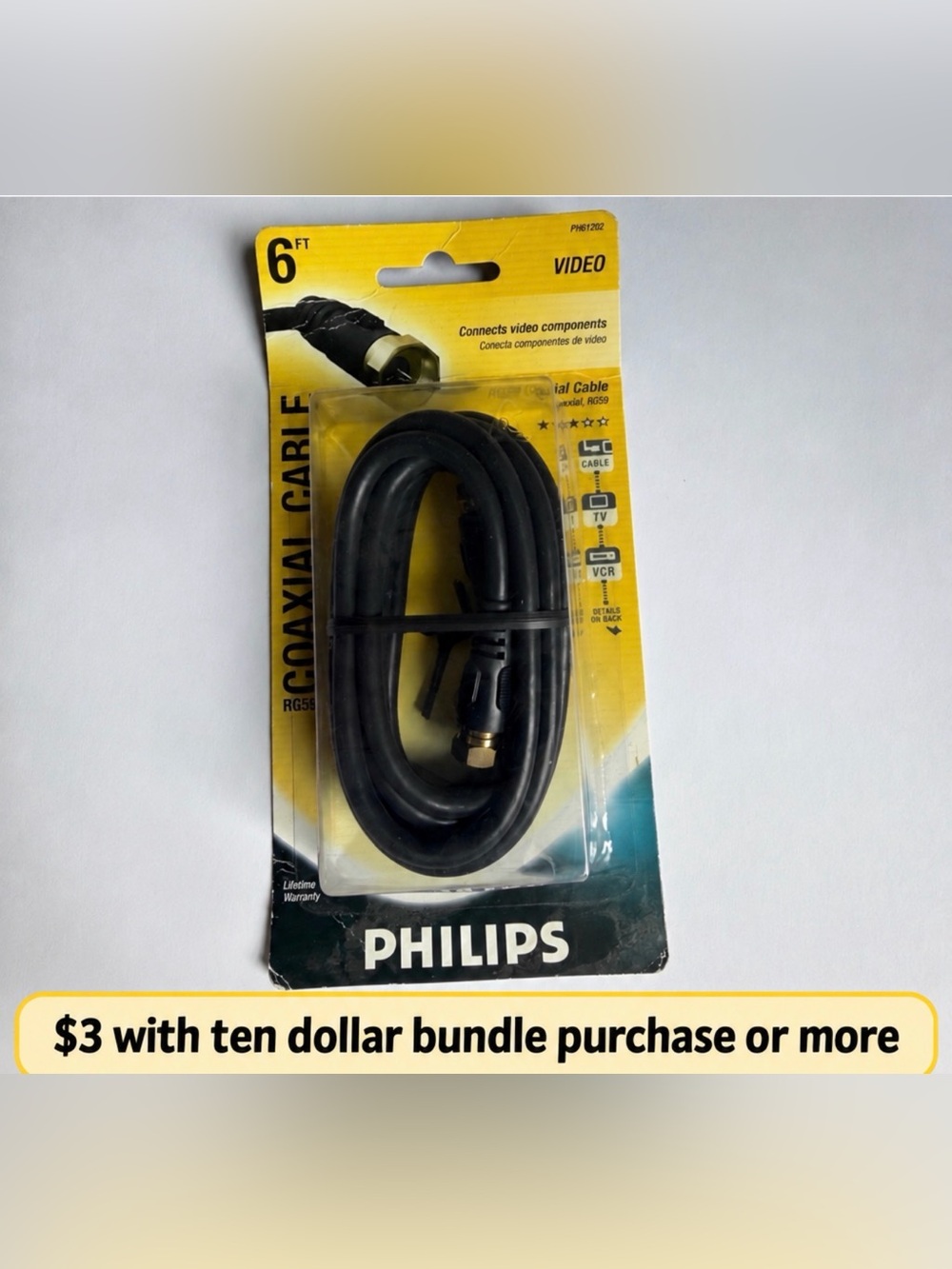 Philips Black Coaxial Video Cable - RG59